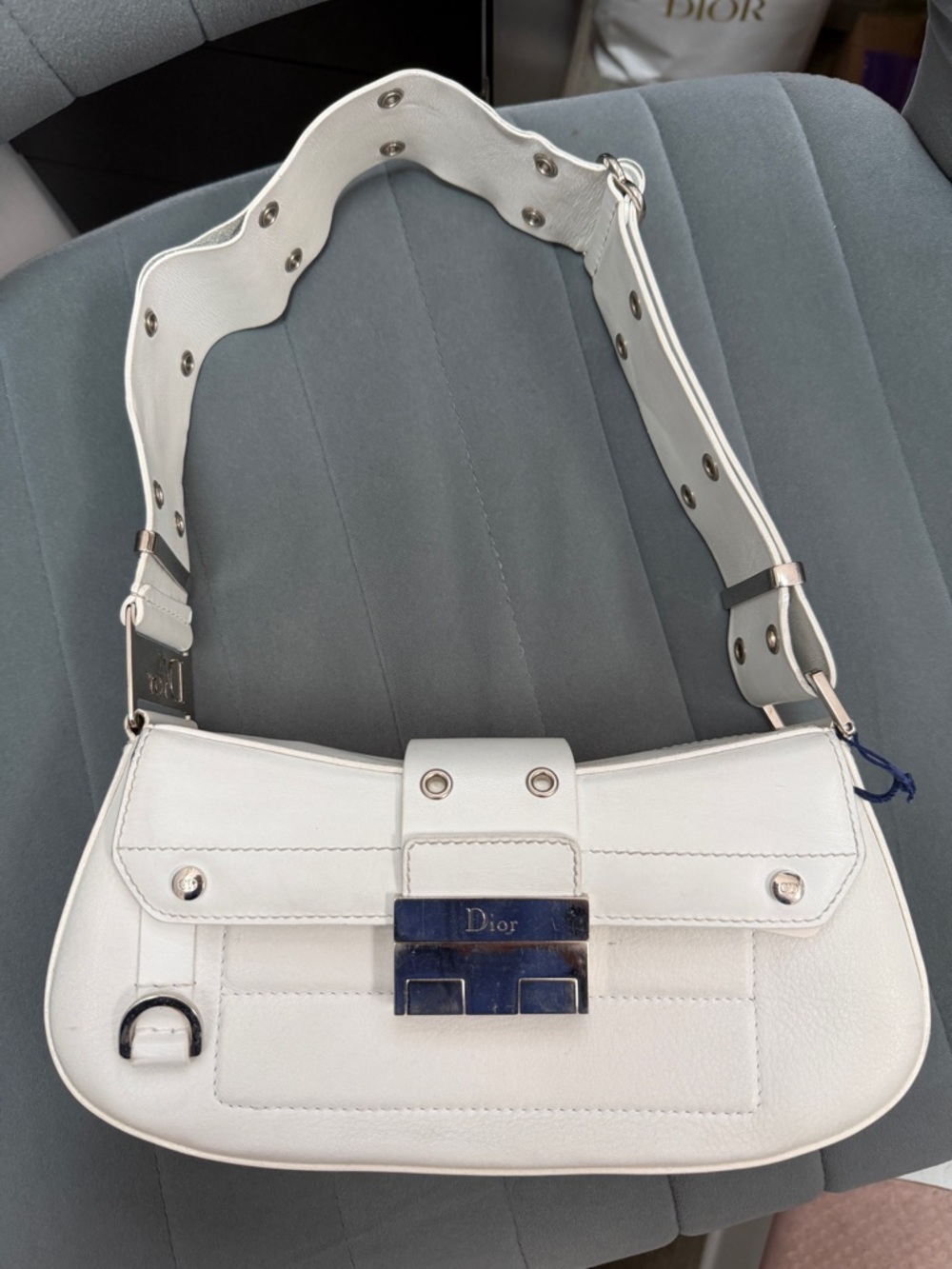 CHRISTIAN DIOR Columbus Leather Shoulder Bag